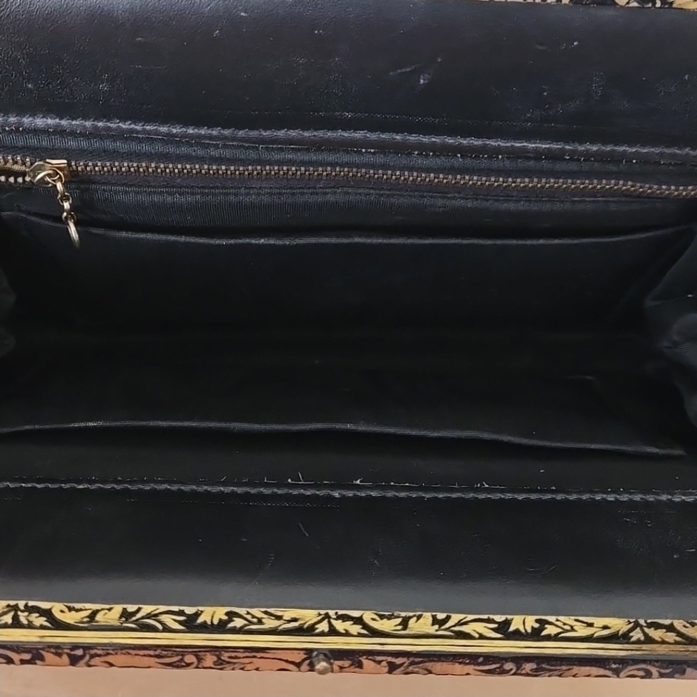 Vintage Petit Point Needlework Purse In Black - Picture 5 of 9
